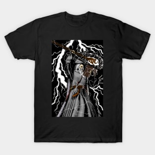 The Wizard - Traditional High Fantasy Wizard (Grey) T-Shirt